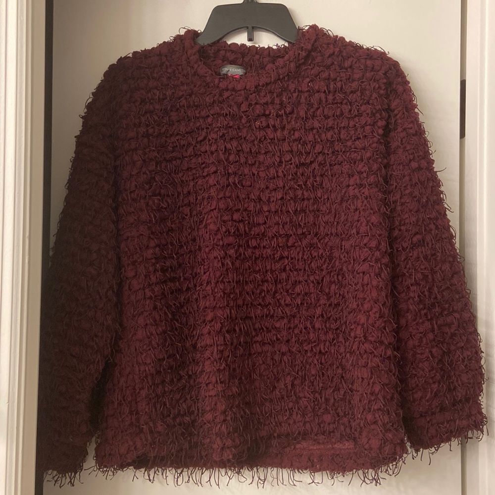 Vince Camuto puffy cranberry colored sweater size small